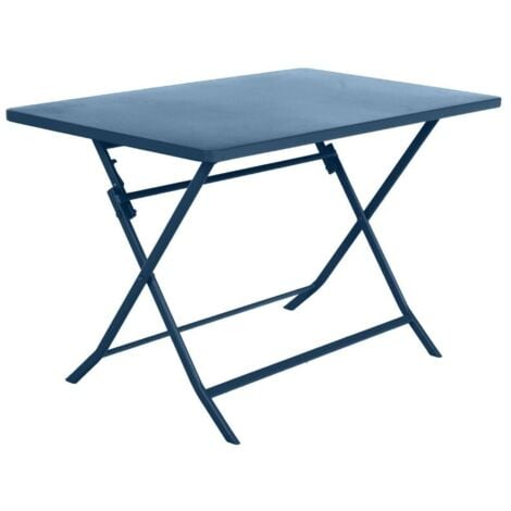 Table de jardin rectangle Greensboro 110 x70 cm Bleu Indigo - 4 places - Hespéride