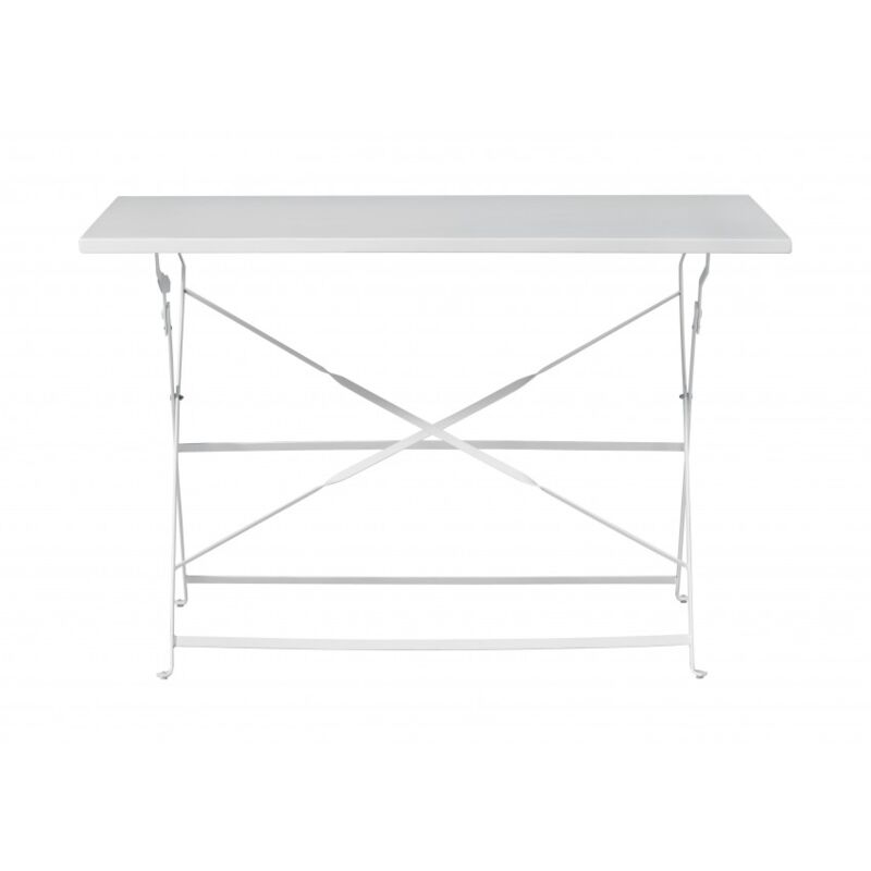 Table de jardin rectangulaire 110x70 cm en fer ivoire - Macerata