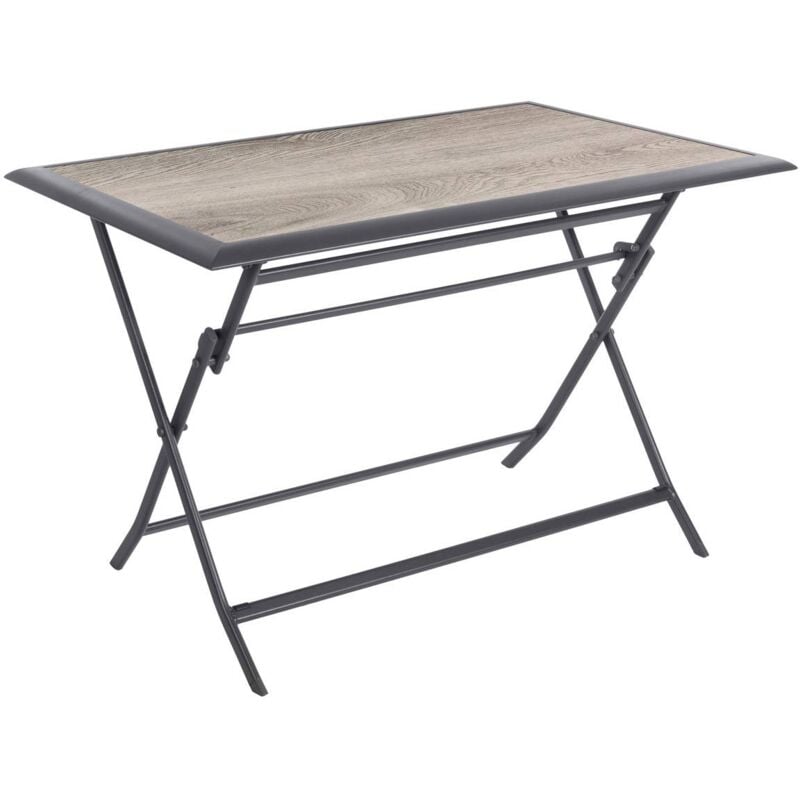 Hesperide - Table de jardin pliante rectangulaire Azua gris smoke 4 places en aluminium traité époxy - Hespéride