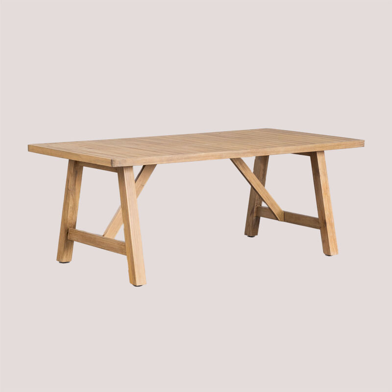 Sklum - Table de jardin rectangulaire en bois d'acacia de Dubaï Acacia Rustique Marron 200 x 100 cm