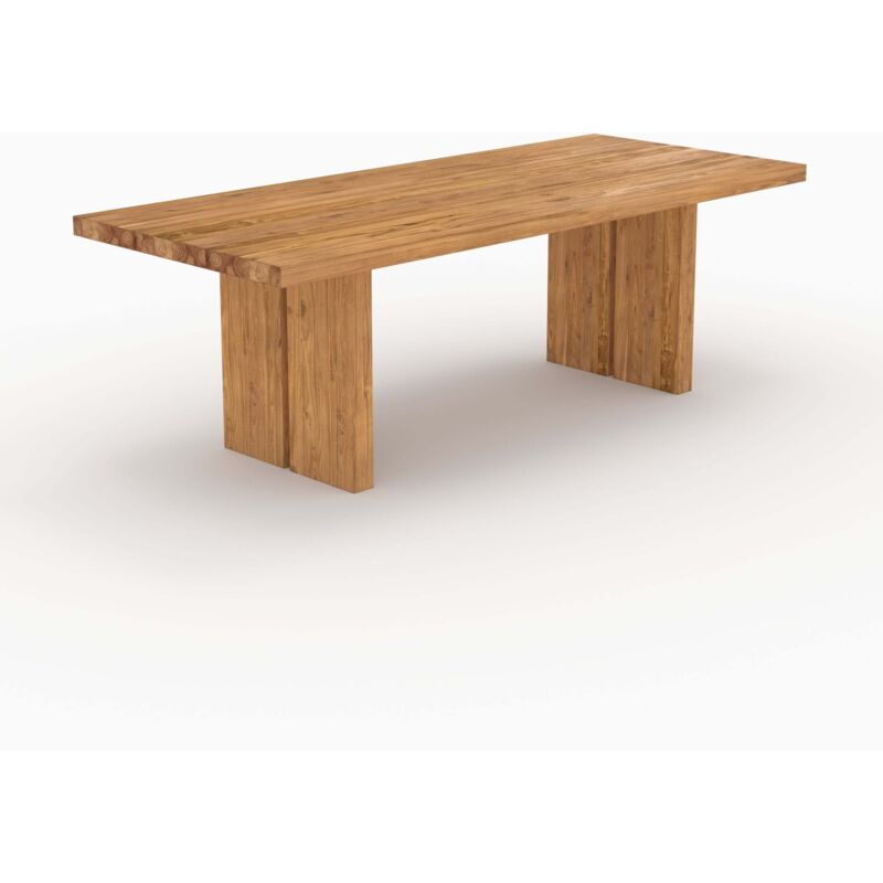 Table de jardin rectangulaire en bois de teck recyclé 10 personnes - siam