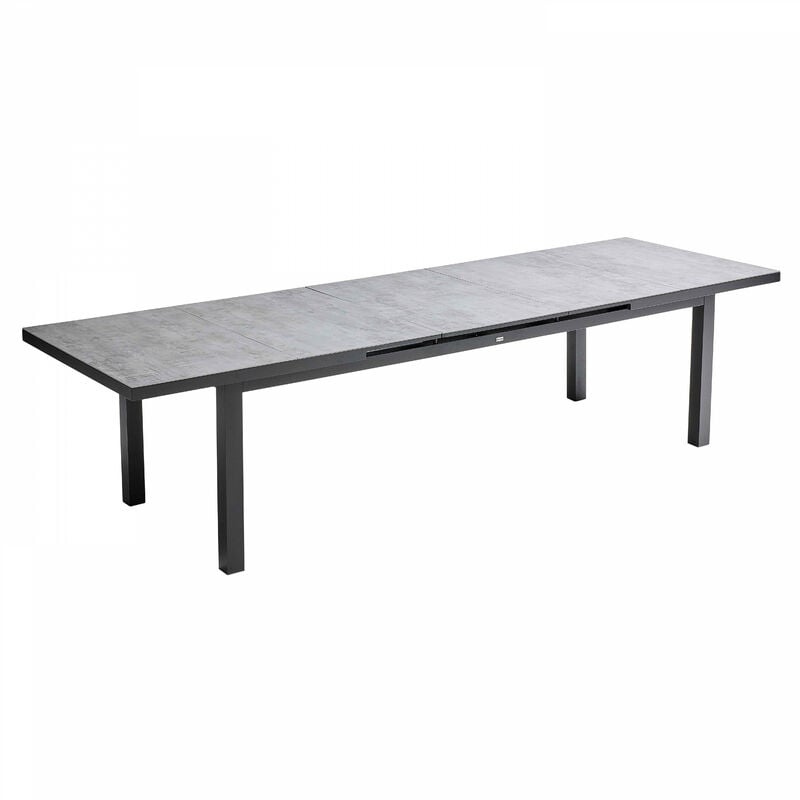 Table de jardin rectangulaire extensible béton