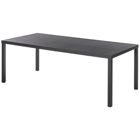 Table de jardin rectangulaire Piazza graphite 8 places en aluminium traité époxy - Hespéride