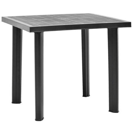 Table de jardin rectangulaire plastique anthracite Assoa 80cm
