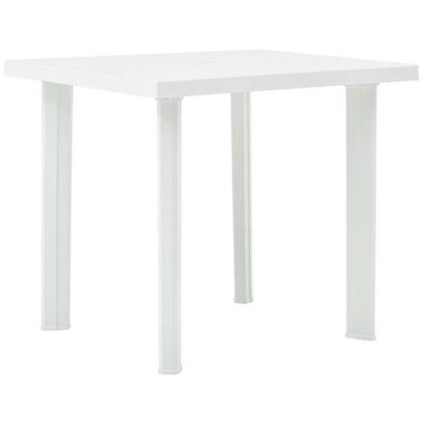Table de jardin rectangulaire plastique blanc Assoa 80cm