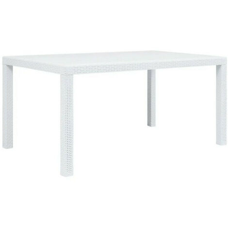 Table de jardin rectangulaire plastique blanc Terdi 150cm