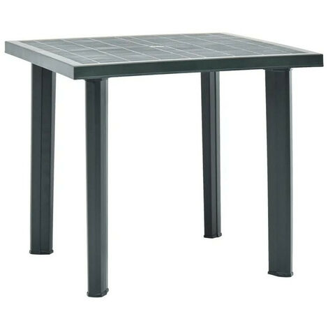 Table de jardin rectangulaire plastique vert Assoa 80cm