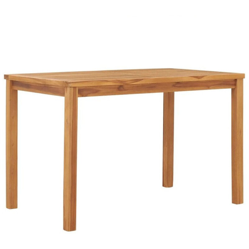 Table de jardin rectangulaire teck massif clair Leez 120cm Table de jardin rectangulaire teck massif clair Leez 120cm