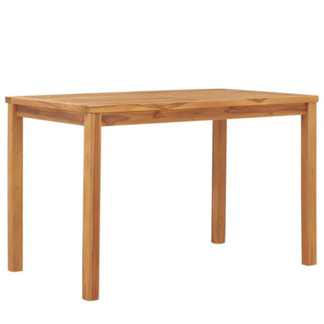 Table de jardin rectangulaire teck massif clair Leez 120cm