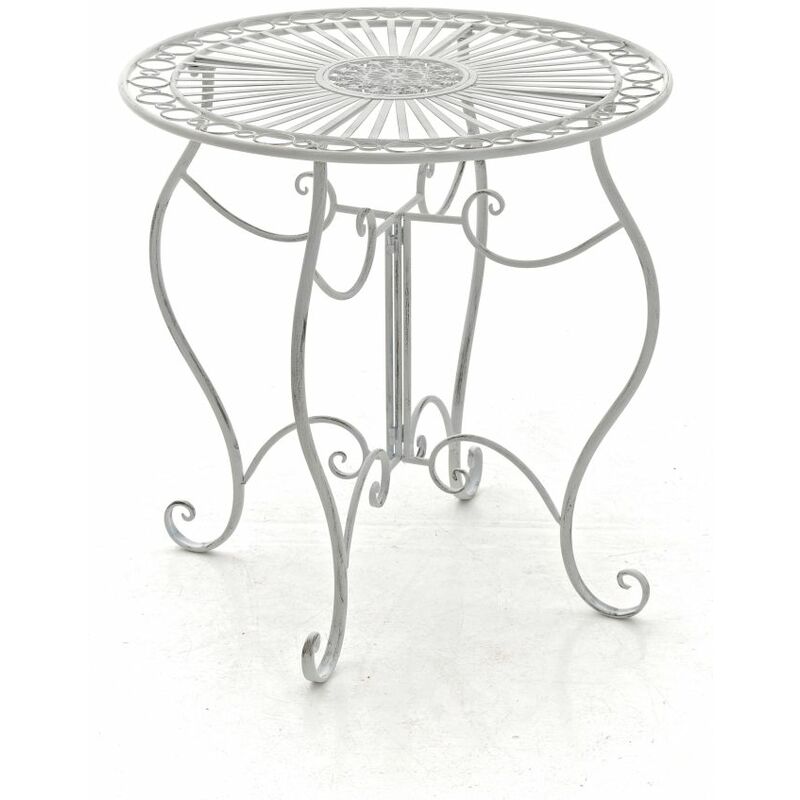 Table jardin rustique de style rustique Table basse de différentes couleurs Couleur : Blanc antique