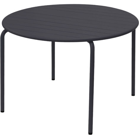 Table de jardin ronde 110x74 cm en métal gris - BACA