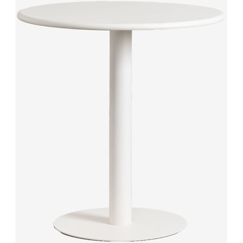 Table de jardin ronde Ø70 cm en métal Mizzi Sklum Blanc Gardenia