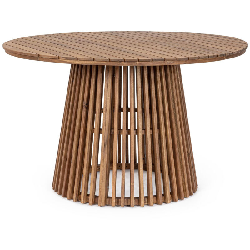 Table de jardin ronde en acacia D120 6 personnes - piana