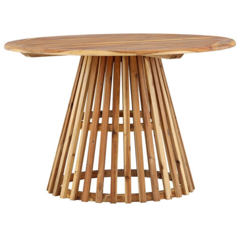 Table de Jardin Ronde en Bois "Lumpur" 120cm Naturel