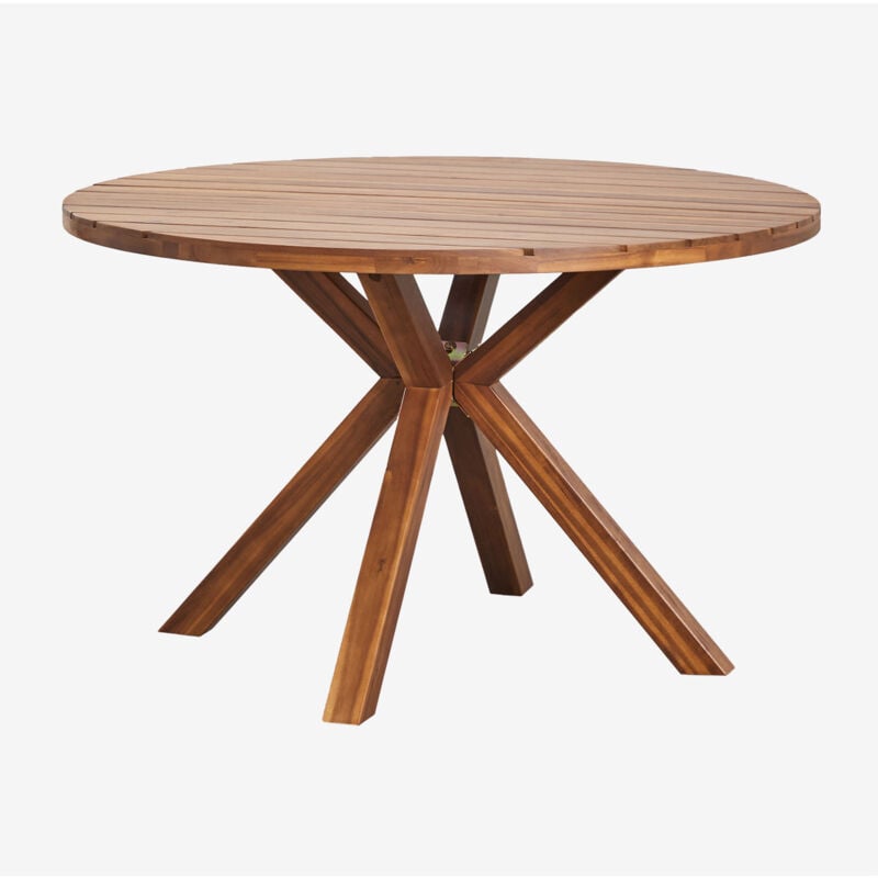 Table de jardin ronde en bois d'eucalyptus Naele Sklum 120 cm