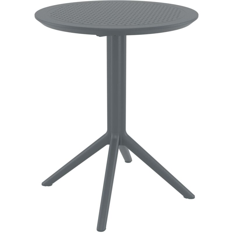 Table de jardin ronde en plastique gris foncé – design moderne et résistant 100002957 Table de jardin ronde en plastique gris foncé – design moderne et résistant 100002957