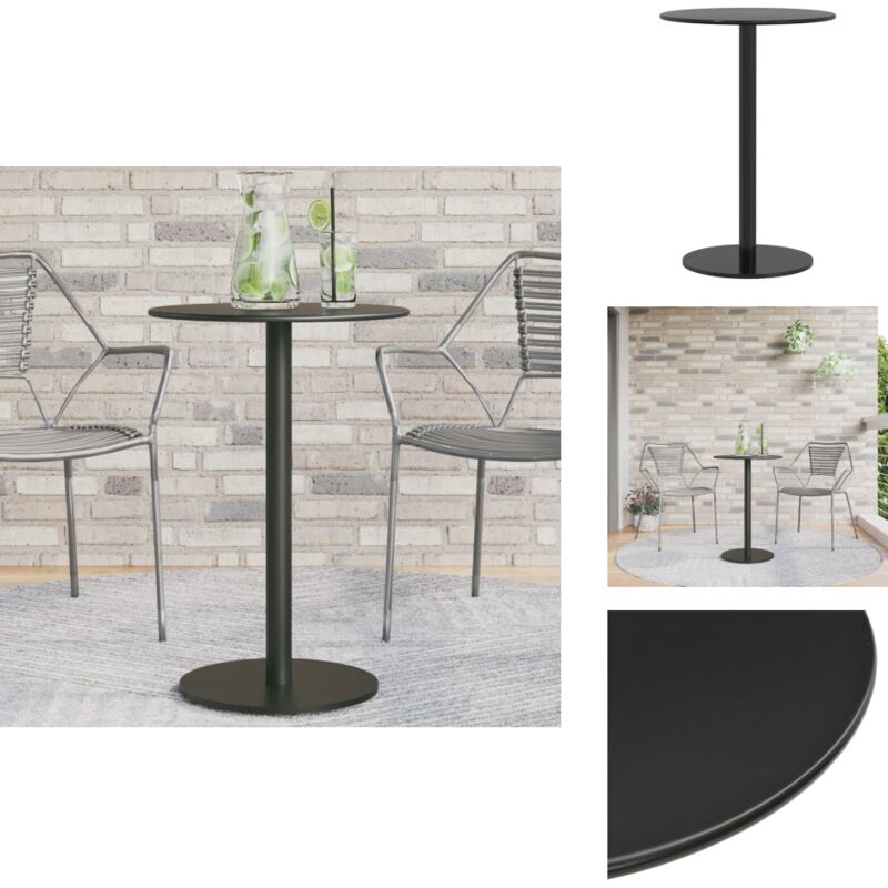 Vidaxl - Table de jardin ronde noir Ø50x72 cm acier - Table De Jardin - Table Extérieure - Table Ronde - Table En Acier - Mobilier De Jardin