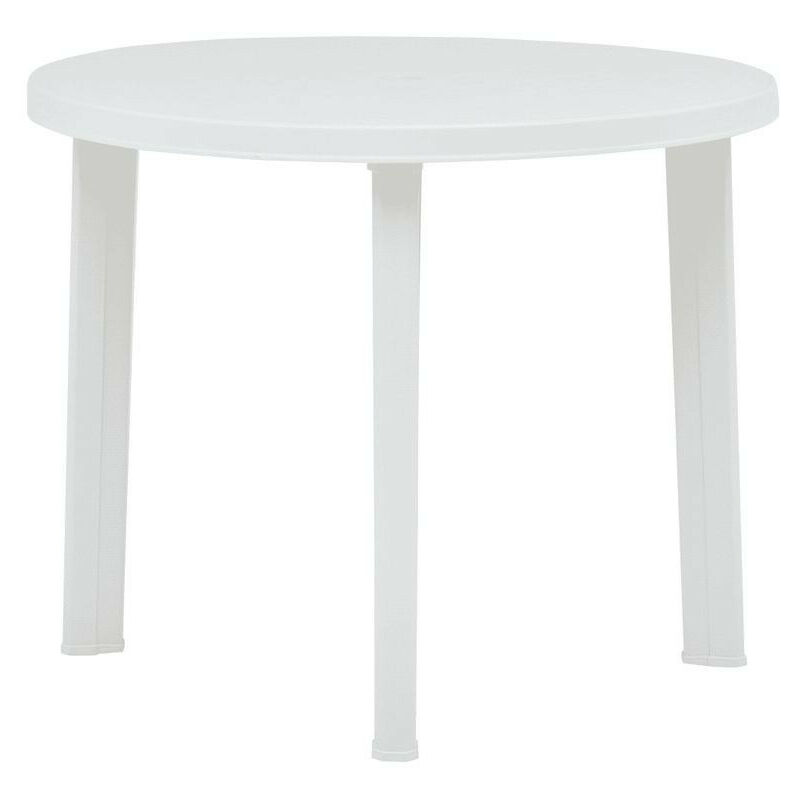 Table de jardin ronde plastique blanc Assoa Table de jardin ronde plastique blanc Assoa
