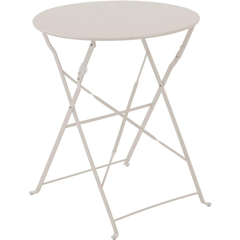 Table pliante en acier beige clair