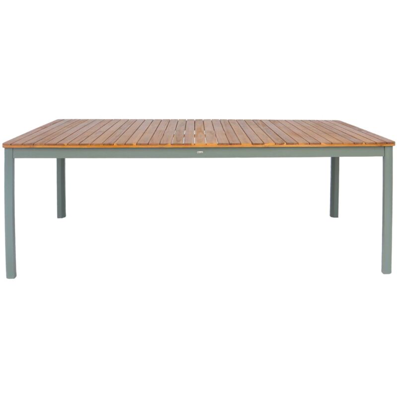 Table de jardin senora acacia kaki avec coins arrondis. 10 places. 200 x 100 x 75 cm