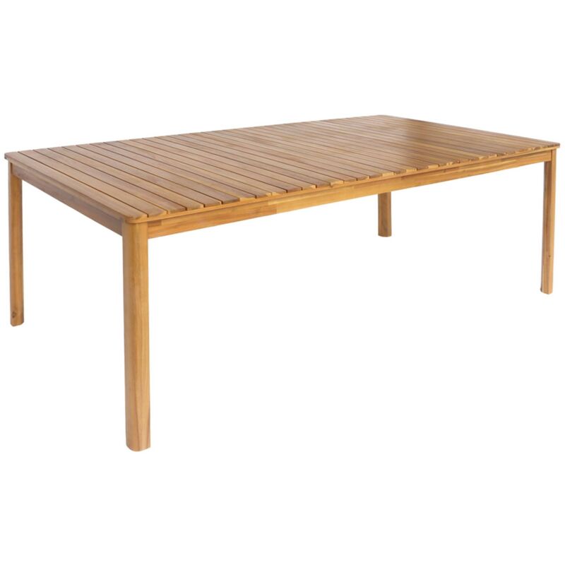 Table de jardin senora acacia naturel avec coins arrondis. 10 places. 200 x 100 x 75 cm