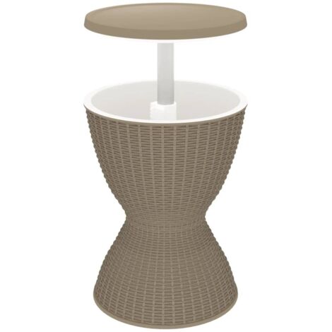 Table de jardin  Table à glacière 3 en 1 marron clair polypropylène