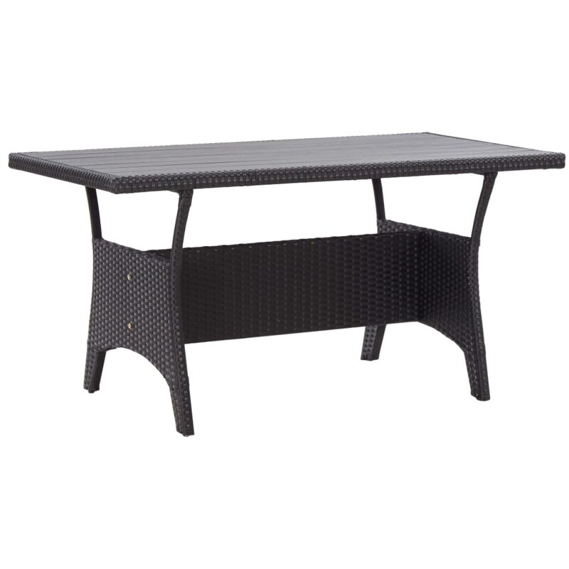 Maisonchic - Table de jardin, Table à manger, Table à dîner d'extérieur Noir 120x70x66 cm Résine tressée CON40866 design in
