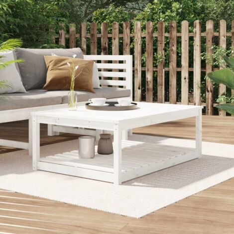 Table de jardin-Table à Manger-Table d'extérieur blanc 121x82,5x45 cm bois massif de pin 121573