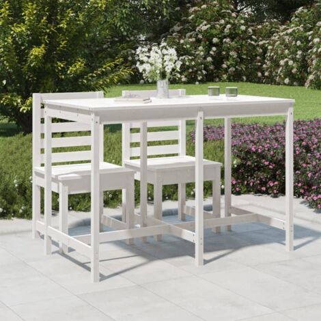 Table de jardin-Table à Manger-Table d'extérieur blanc 159,5x82,5x110 cm bois massif de pin 667767
