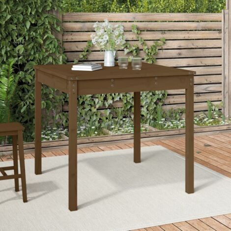 Table de jardin-Table à Manger-Table d'extérieur marron miel 82,5x82,5x76 cm bois massif de pin 735779
