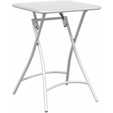 Table de jardin Table bistrot Blanc 55 x 55 x 72,5 cm Acier revêtu de poudre