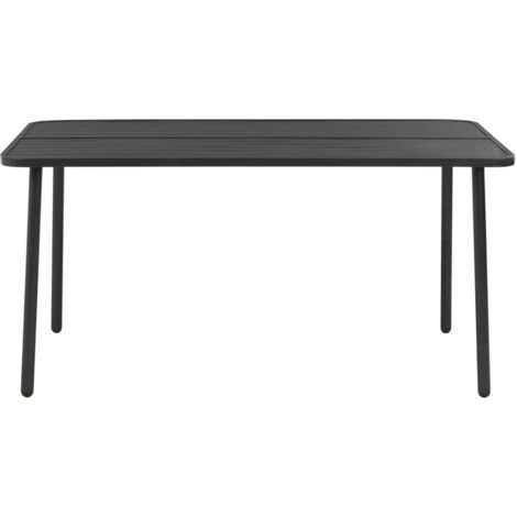 Table de jardin Table d'appoint, Table de Balcon, Gris foncé 150x90x72 cm Acier OIB7528E