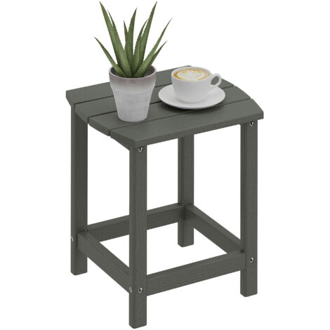 Table de jardin, table de balcon étanche en HDPE, table à manger table de camping extérieur pour terrasse de jardin balcon 48x37x46 cm Gris