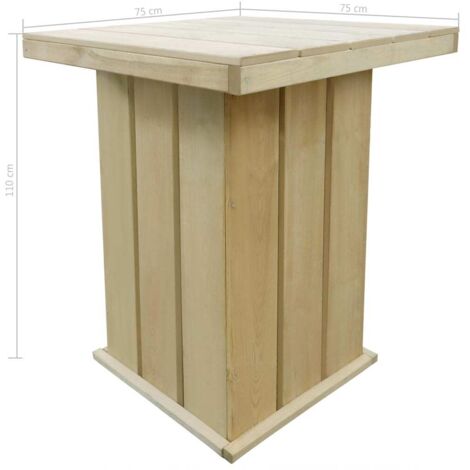Table de jardin  Table de bar 75x75x110 cm Pin imprégné