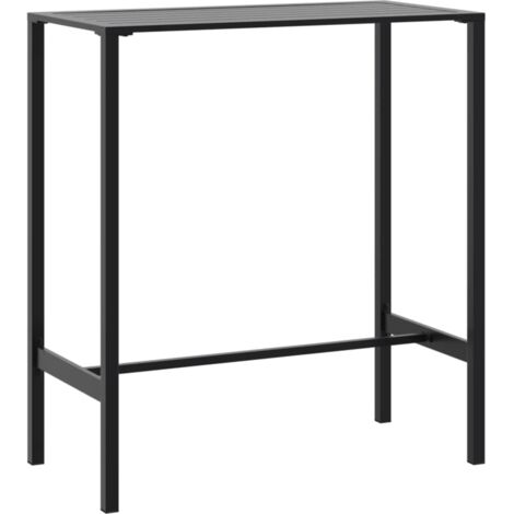 Table de jardin  Table de bar noir 100x50x110 cm acier enduit de poudre
