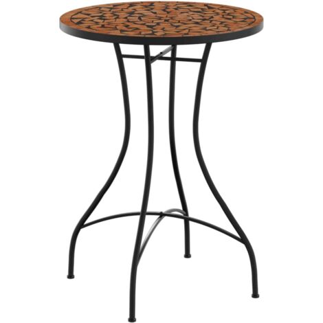 Table de jardin  Table de bistro mosaïque terre cuite Ø50x70 cm céramique
