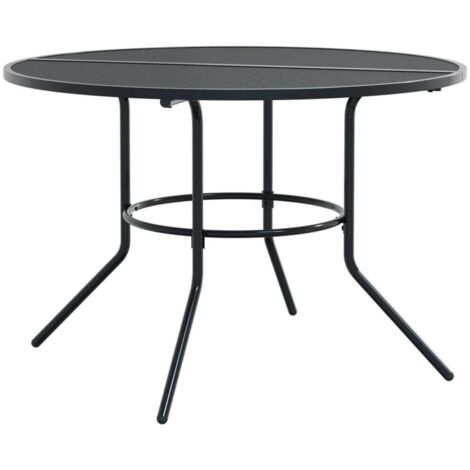 Table de jardin  Table de patio ronde anthracite acier enduit de poudre
