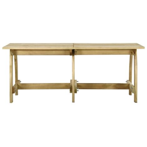 Table de jardin Table de patio Table d'extérieur 220x74x75 cm Bois de pin imprégné BZTHBS533113