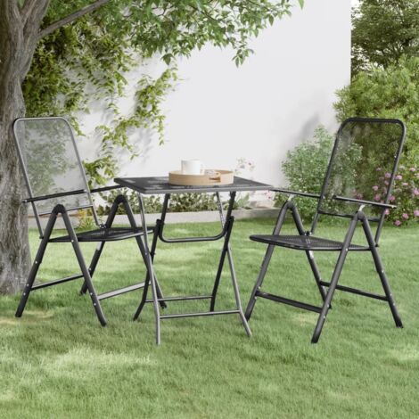 Table de jardin  Table de patio  Table d'extérieur 60x60x72 cm Maille métallique Anthracite BZTHBS203939