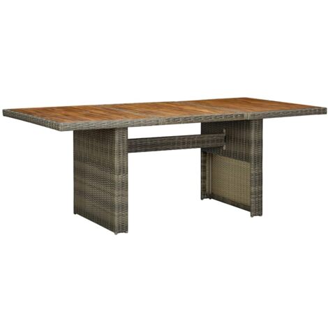 Table de jardin  Table de patio  Table d'extérieur Marron Résine tressée et bois d'acacia massif BZTHBS495978