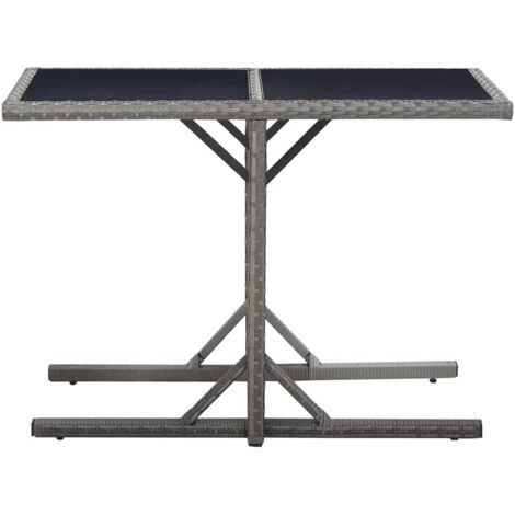 Table de jardin  Table d'extérieur Anthracite 110x53x72 cm Verre et résine tressée