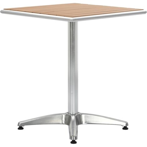 Table de jardin  Table d'extérieur Argenté 60x60x70 cm Aluminium et WPC