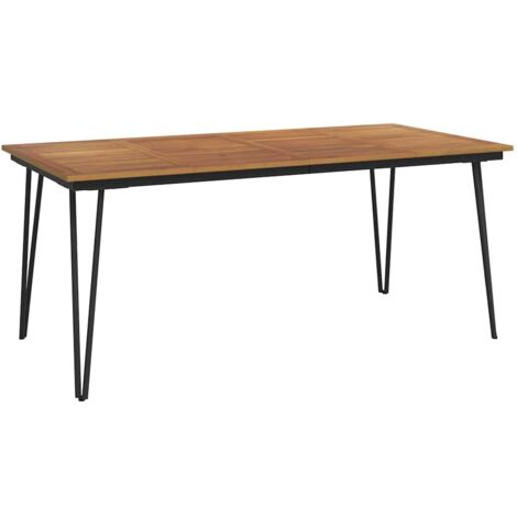 Table de jardin  Table d'extérieur avec pieds épingle à cheveux 180x90x75 acacia