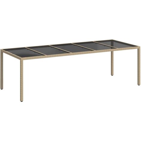 Table de jardin  Table d'extérieur Beige 250 x 100 x 75 cm polyrotin