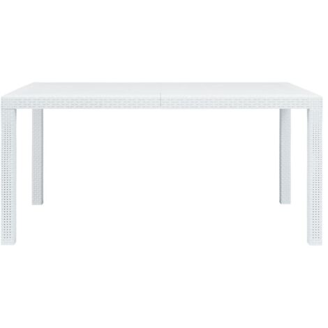 Table de jardin  Table d'extérieur Blanc 150x90x72 cm Plastique Aspect de rotin