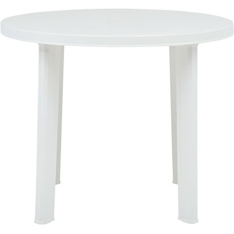 Table de jardin  Table d'extérieur Blanc 89 cm Plastique