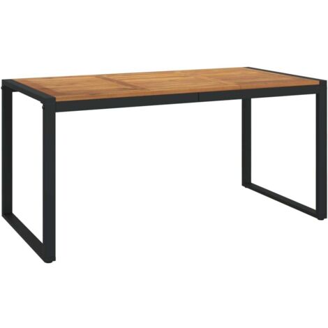 Table de jardin  Table d'extérieur et pieds en forme de U 160x80x75 cm bois acacia
