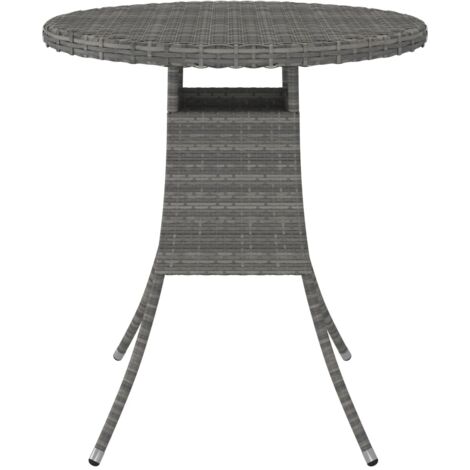 Table de jardin  Table d'extérieur Gris 70x70x73 cm Résine tressée