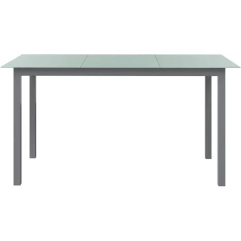 Table de jardin  Table d'extérieur Gris clair 150x90x74 cm Aluminium et verre