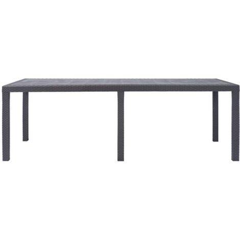 Table de jardin Table d'extérieur Marron 220x90x72 cm Plastique Aspect de rotin